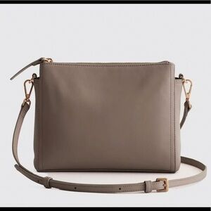 Quince Leather Triple Compartment Crossbody Purse